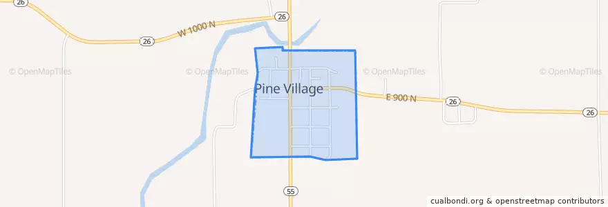 Mapa de ubicacion de Pine Village.