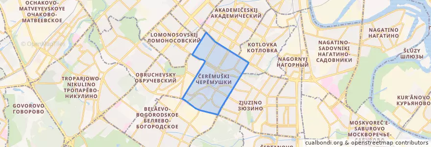 Mapa de ubicacion de Cheryomushki District.