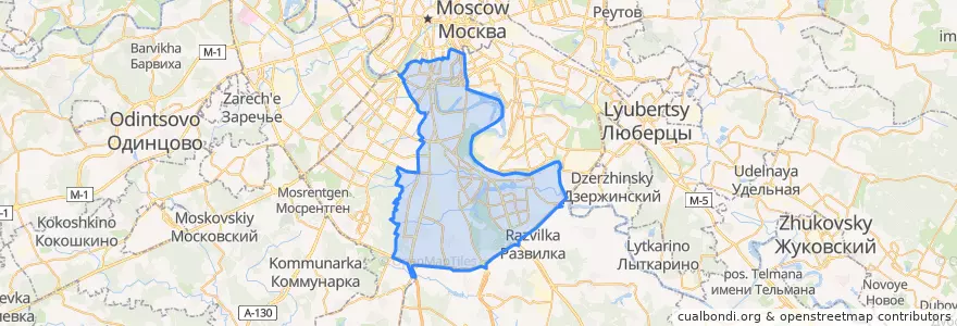 Mapa de ubicacion de Южный административный округ.