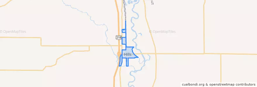 Mapa de ubicacion de Hills.