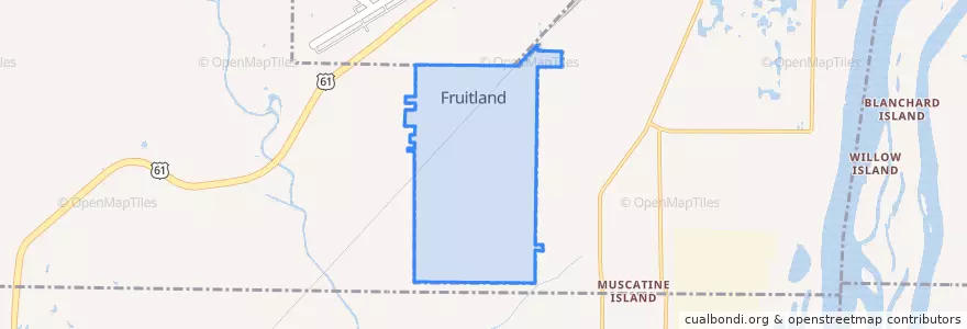 Mapa de ubicacion de Fruitland.