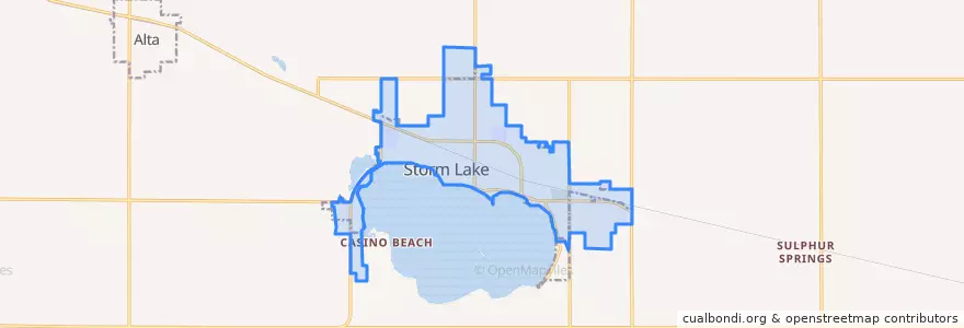 Mapa de ubicacion de Storm Lake.