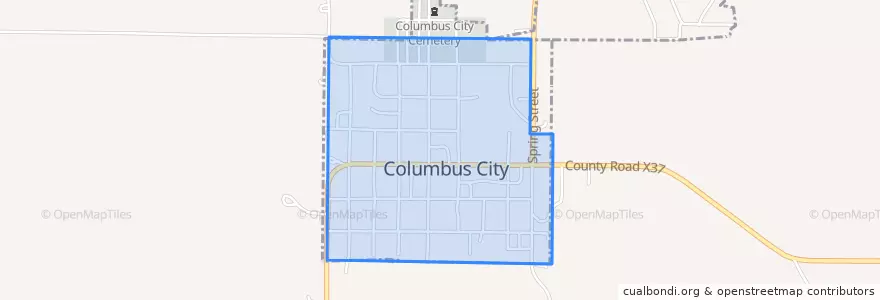 Mapa de ubicacion de Columbus City.