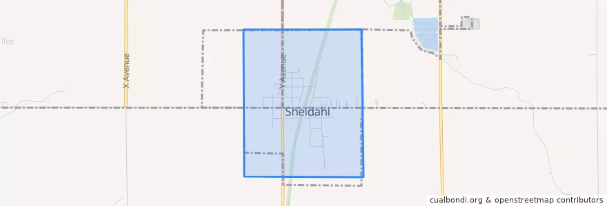 Mapa de ubicacion de Sheldahl.