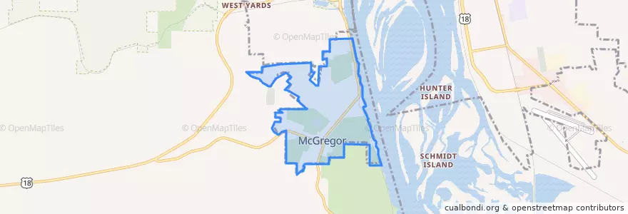 Mapa de ubicacion de McGregor.