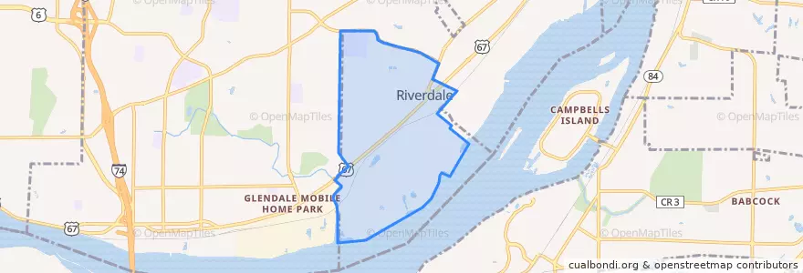 Mapa de ubicacion de Riverdale.