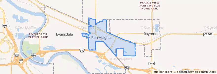 Mapa de ubicacion de Elk Run Heights.