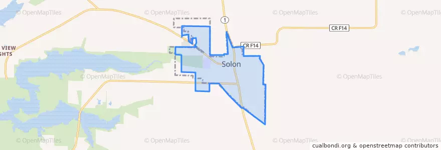 Mapa de ubicacion de Solon.