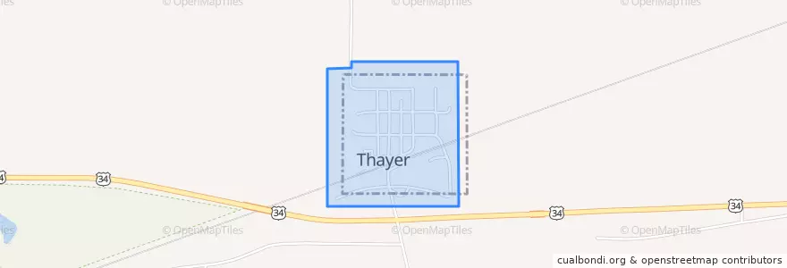 Mapa de ubicacion de Thayer.