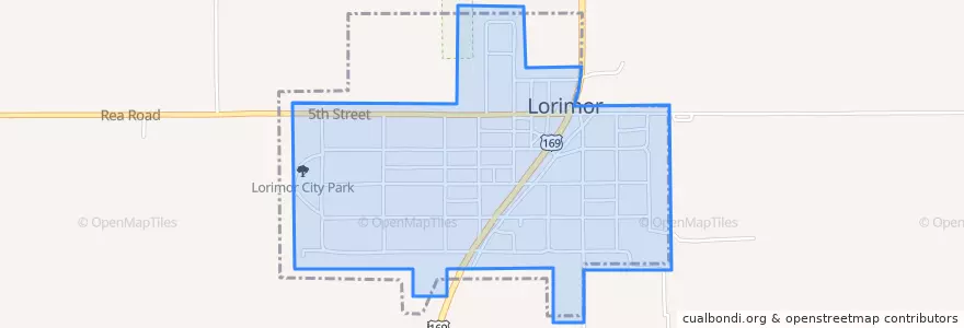 Mapa de ubicacion de Lorimor.