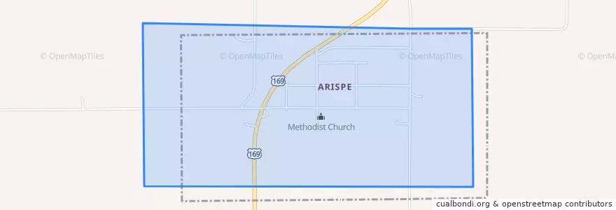 Mapa de ubicacion de Arispe.
