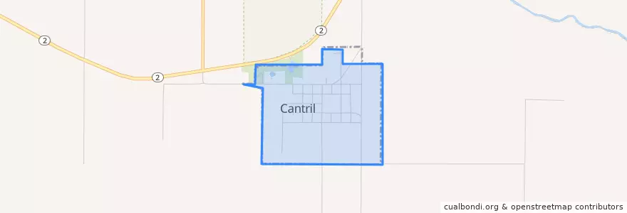 Mapa de ubicacion de Cantril.