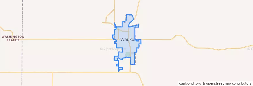 Mapa de ubicacion de Waukon.
