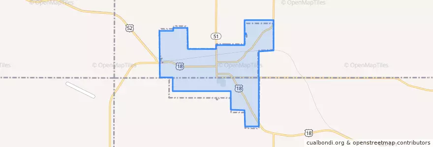 Mapa de ubicacion de Postville.