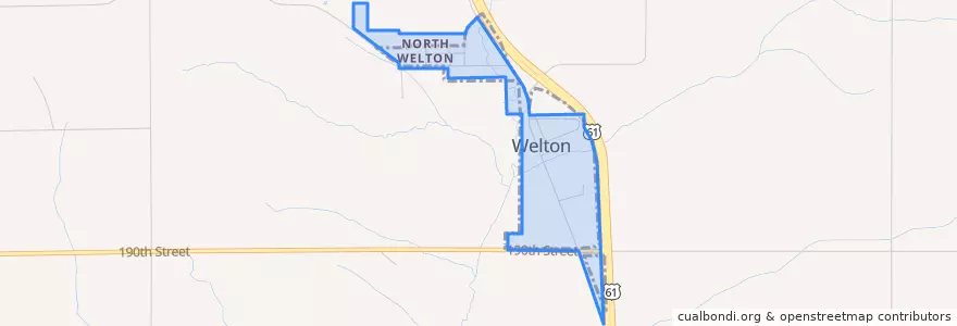 Mapa de ubicacion de Welton.