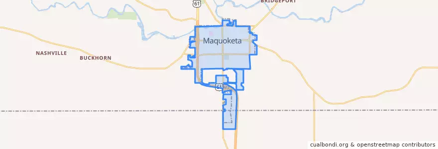 Mapa de ubicacion de Maquoketa.