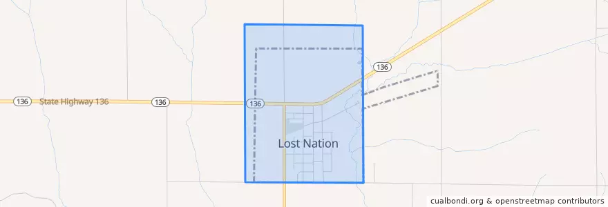 Mapa de ubicacion de Lost Nation.
