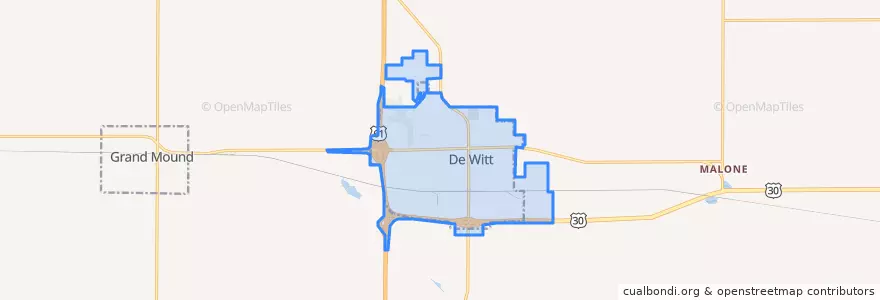 Mapa de ubicacion de DeWitt.