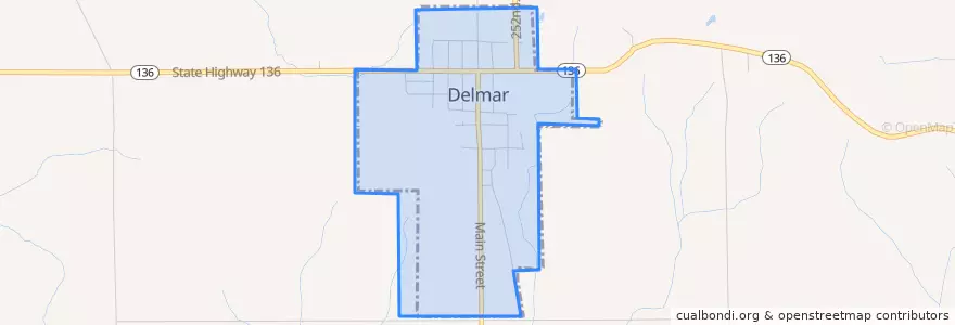 Mapa de ubicacion de Delmar.