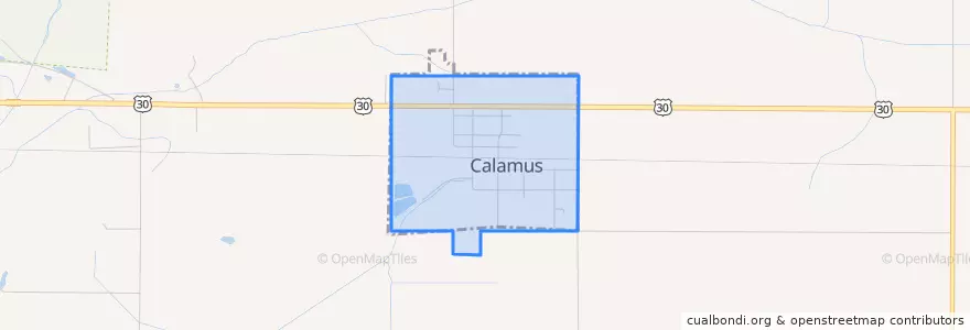 Mapa de ubicacion de Calamus.