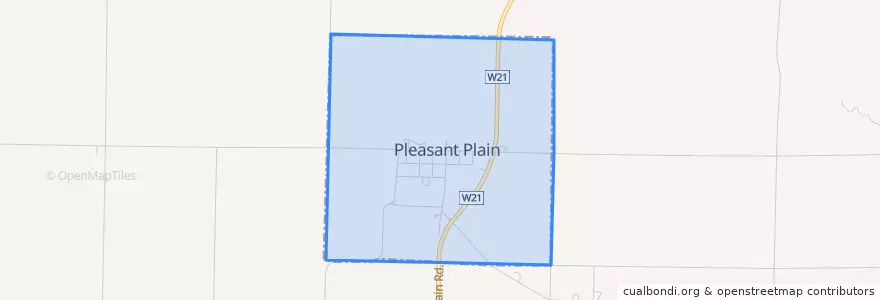 Mapa de ubicacion de Pleasant Plain.