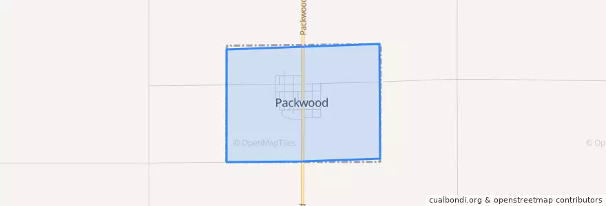 Mapa de ubicacion de Packwood.
