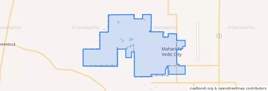 Mapa de ubicacion de Maharishi Vedic City.