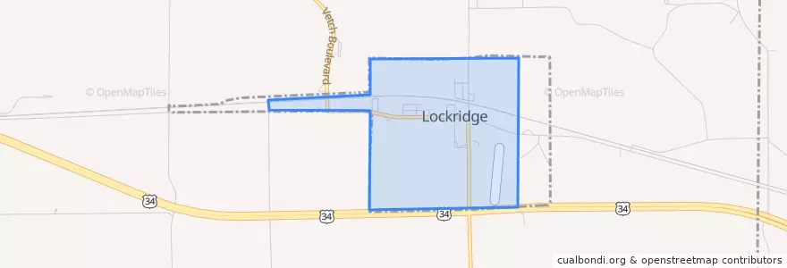 Mapa de ubicacion de Lockridge.