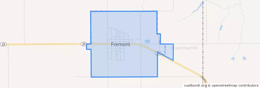 Mapa de ubicacion de Fremont.