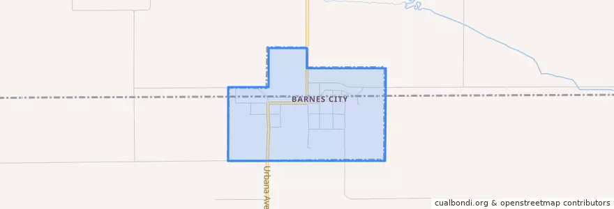 Mapa de ubicacion de Barnes City.