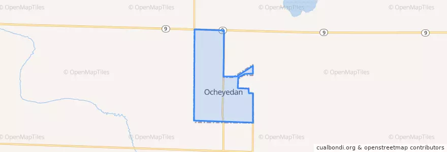 Mapa de ubicacion de Ocheyedan.