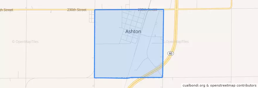 Mapa de ubicacion de Ashton.
