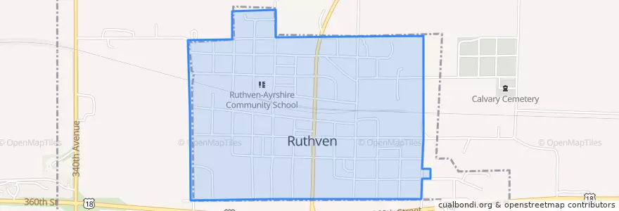 Mapa de ubicacion de Ruthven.