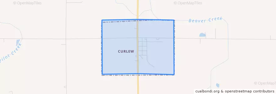 Mapa de ubicacion de Curlew.