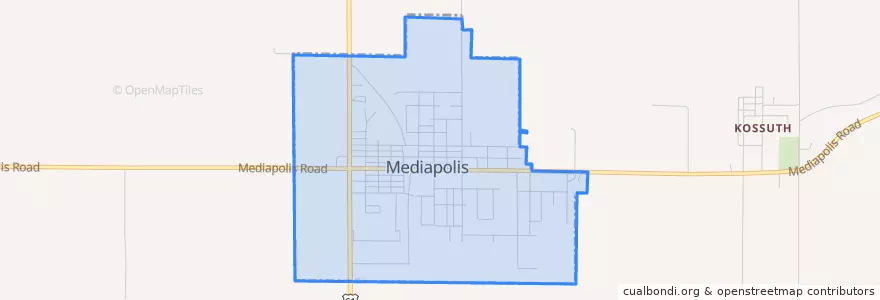 Mapa de ubicacion de Mediapolis.