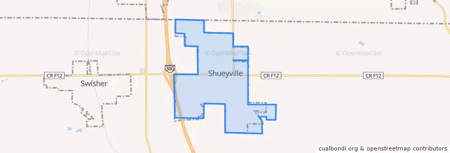 Mapa de ubicacion de Shueyville.