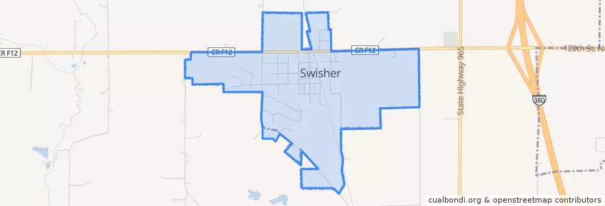 Mapa de ubicacion de Swisher.