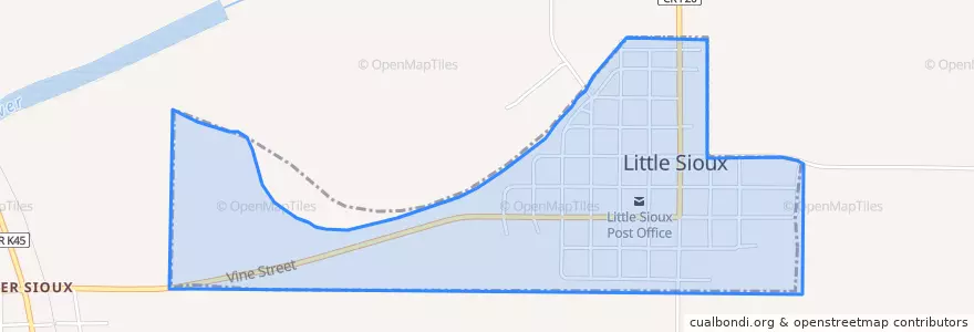 Mapa de ubicacion de Little Sioux.