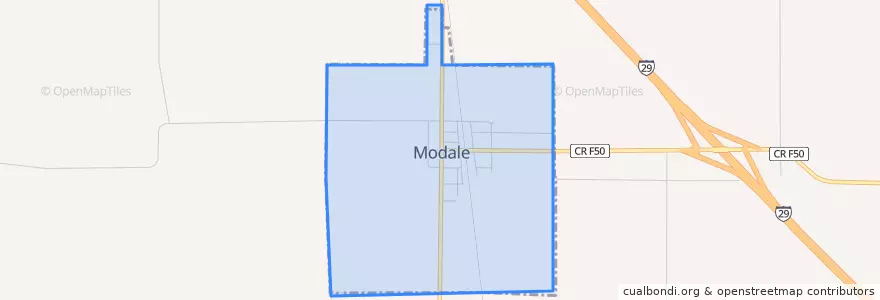 Mapa de ubicacion de Modale.