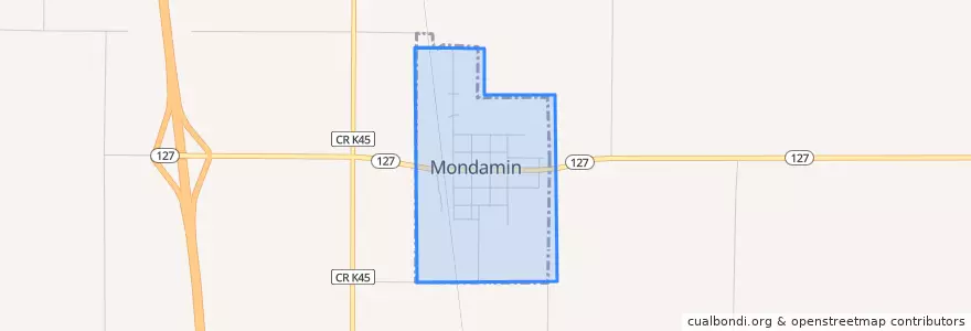 Mapa de ubicacion de Mondamin.