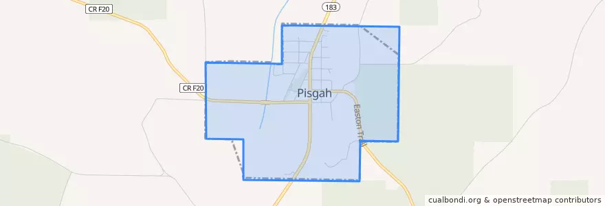 Mapa de ubicacion de Pisgah.