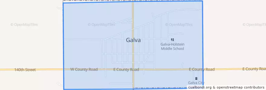 Mapa de ubicacion de Galva.