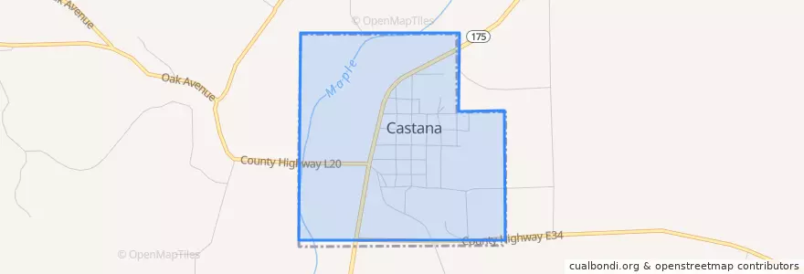 Mapa de ubicacion de Castana.