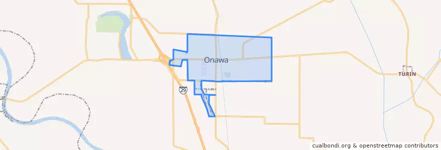 Mapa de ubicacion de Onawa.