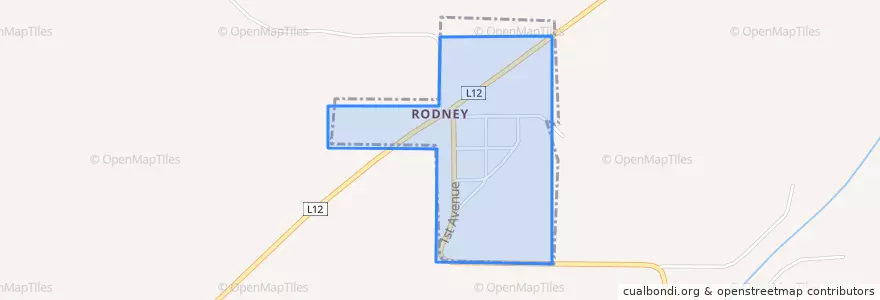 Mapa de ubicacion de Rodney.