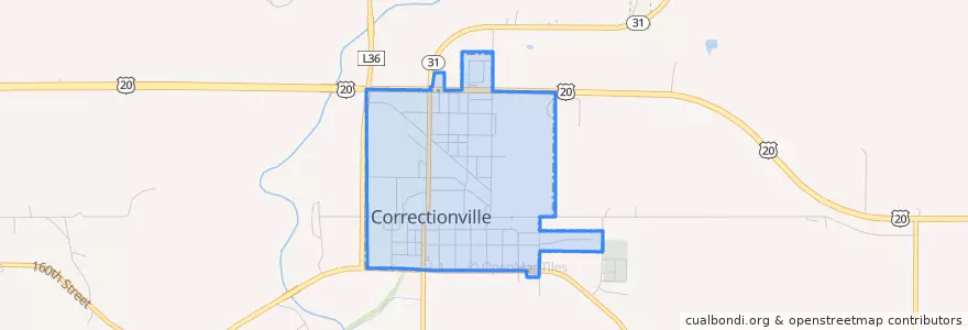 Mapa de ubicacion de Correctionville.