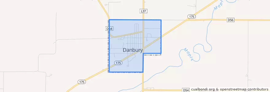 Mapa de ubicacion de Danbury.