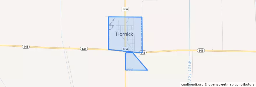 Mapa de ubicacion de Hornick.