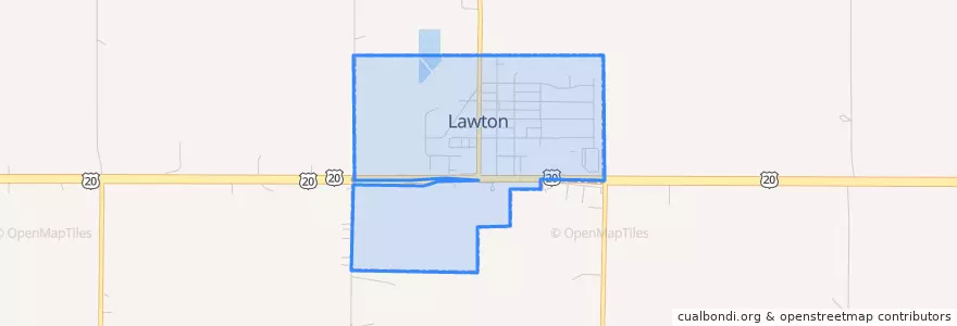 Mapa de ubicacion de Lawton.