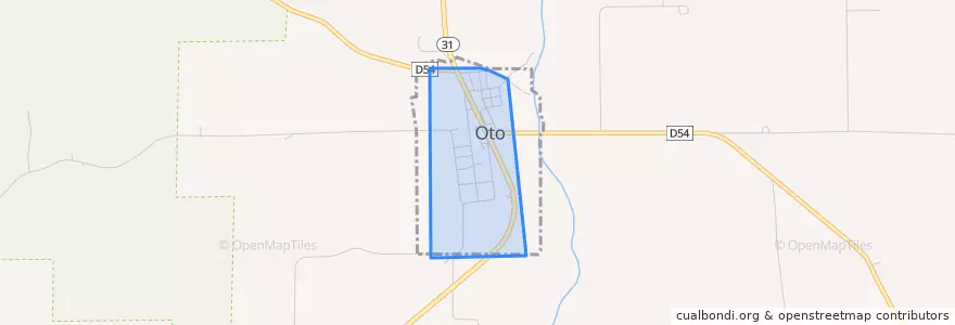 Mapa de ubicacion de Oto.